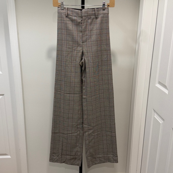 Plaid Wide-Leg Trousers - Picture 1 of 6